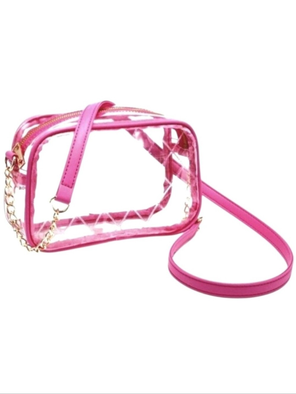 Clear Stadium Approved Concert Bag with Pink Trim